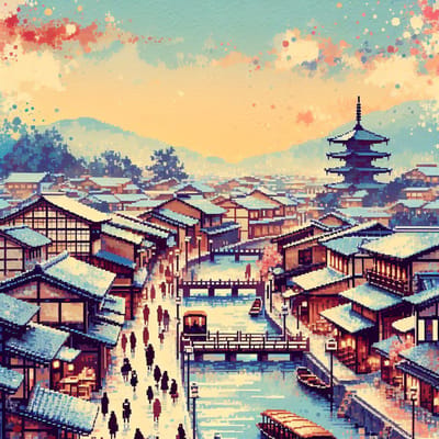 Pixel art aquarel schilderij | Digitale druppels brengen aquarel kunstwerk tot leven in pixels | Kunst - 80x80 centimeter op Dibond | Foto op Dibond