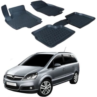 SCOUTT 3D Vloermatten Opel Zafira B (2006-1011) - Premium Rubber - Zwart - Op maat gemaakt zwart