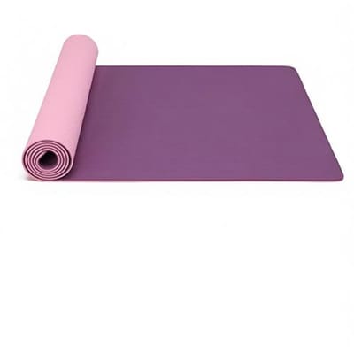 TPE Yogamat Antislip Fitnessmat 6mm met Draagriem - 183x61 cm - Paars/Roze - Pilates & Gym