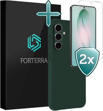 Hoesje Met 2x Screenprotector - Geschikt voor Samsung Galaxy S26 - Sterk & Shockproof - Telefoon Hoes - Back Cover - Siliconen Case - Donkergroen
