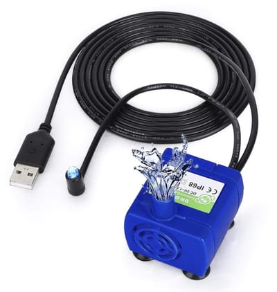 Dailygoods - Vervangende Fonteinpomp - Compatibele Fonteinpompmotor - Led-verlichting - Blauw - Dierenfontein - Vers water - Geschikt voor katten