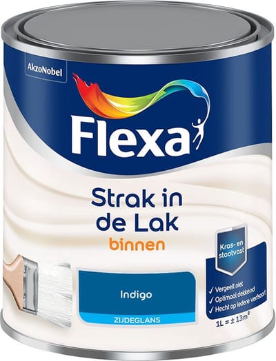 Flexa - Strak In De Lak Binnenlak Zijdeglans - Indigo - Mengverf - 1 L