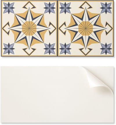 Vinylpaneel met decoratie voor keuken of badkamer, 100x50 cm, kompaspatroon met sterren.