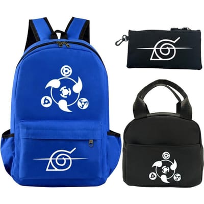 3 stuks/set Anime Naruto bedrukte rugzak boekentas met lunchtas etui tiener kinderen meisje jongen schooltas rugzak