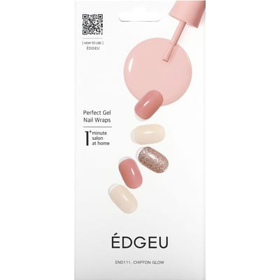 Edgeu, Perfect Gel Nail Wrap, END 111 Chiffon Glow, set de 19 pièces