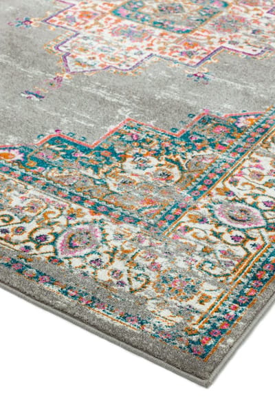 Easy Living - colt-medallion-grey Vloerkleed - 160x230  - Rechthoek - Laagpolig,Vintage Tapijt - Klassiek - Meerkleurig