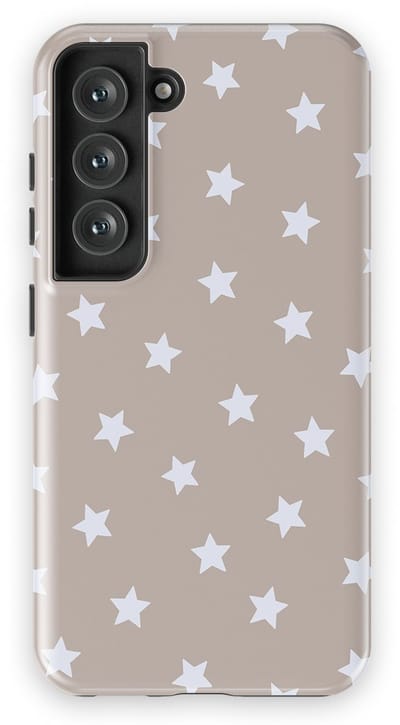 DripCase Hoesje Samsung Galaxy S23 | Sterren Design | Magnetisch Opladen | 2-in-1 Ontwerp | Stars Backcover Taupe Sky