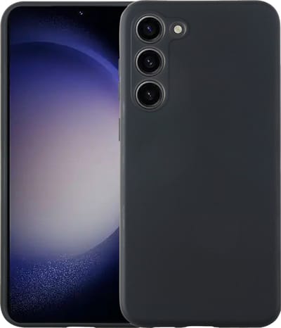Hoesje Geschikt Voor Samsung Galaxy S23 hoesje siliconen suède backcover met microvezel laag – Zwart