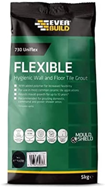 Flexibele hygiënische wand- en vloertegelgrout - 5 kg Antraciet