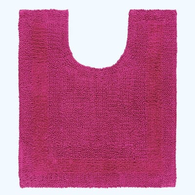 WC-mat, 1600 g/m², extra zacht, 100% katoen, omkeerbaar, antislip, wasbaar, super absorberend, sneldrogend, 50 x 55 cm, framboos