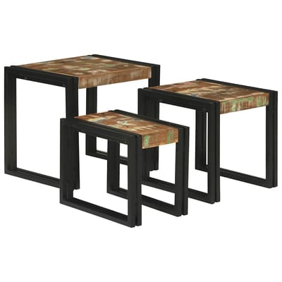 vidaXL - Nesttafel - 3 - st - Bruin - en - Zwart - 50 - x - 40 - x - 45 - cm