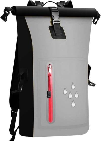 Rugzak -Waterdichte PVC Outdoor Rugzak - Multifunctionele Waterproof Dry Bag voor Zwemmen en Raften - Grote Capaciteit - 3-in-1 Rugzak/Schoudertas/Handtas - Grijs