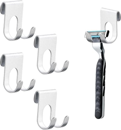 Set van 4 Zelfklevende RVS Haken voor Badkamer en Keuken Organizer
