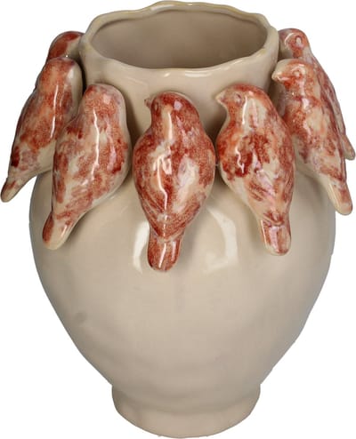 Vase Bird Stoneware Terra 23x23x28cm