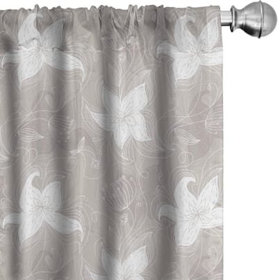 ABAKUHAUS Blatt gordijnen – 2x75x245 cm – microvezel – taupe/wit