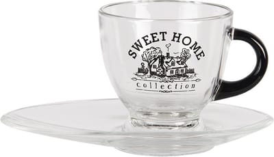 Clayre & Eef Kop en schotel 230 ml Glas Servies