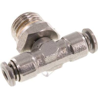 4mm x G1/4'' inline T-stuk RVS Insteekfitting Buitendraad FDA Draaibaar FKM
