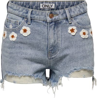 Only Pacy HW Crochet Denim Short Dames - Maat XS