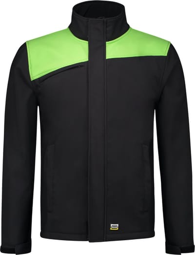 Tricorp 402021 Softshell Bicolor Naden - Zwart/Limoen - 5XL