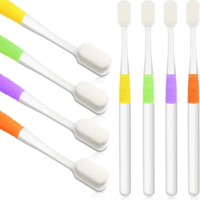 Set van 4 Zachte Tandenborstels met Micro Nano Borstels voor Gevoelige Tandvlees - Ideaal voor Volwassenen en Kinderen met 20.000 Borstels