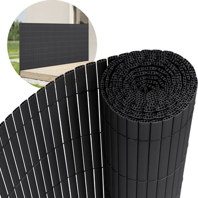 Privacyscherm mat 100x800 cm privacy hek windscherm balkonscherm PVC antraciet UV-bestendig
