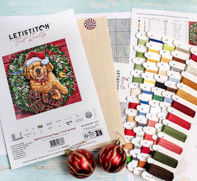 Leti Stitch Christmas Puppy borduren (pakket) L8053