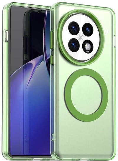 MagSafe Compatibel Backcover Hoesje Geschikt voor OnePlus 13 - Groen & Semi-Transparant Design - Stijlvol & Goede Bescherming