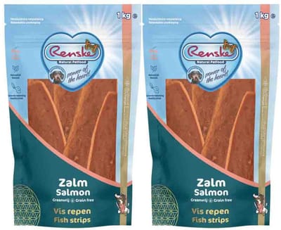 Renske Gezonde Beloning Vleesrepen Hondensnack Zalm - 2 x 1 kg - Voordeelverpakking