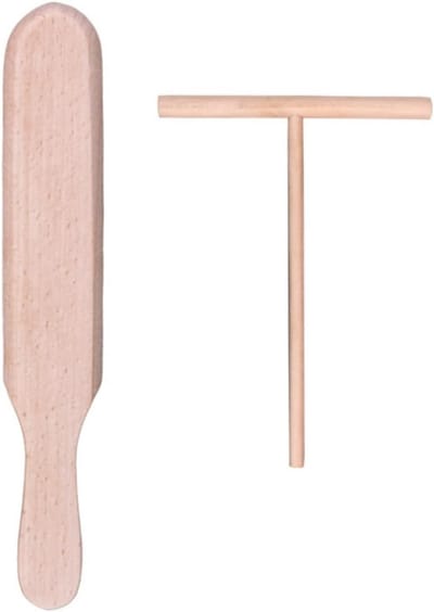 Pannenkoeken spatels - Crêpes verdelers - Lekkere pannenkoeken maken - Duurzaam beukenhout - 2 stuks - Houtkleur