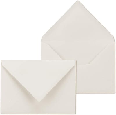 150 Vintage Enveloppen Natuurlijk Wit DIN C6 Gekartelde Rand Elegante Briefpost