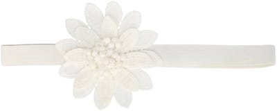 Haarsoires Haarband Bloem - Gehaakt 10cm - Pastel – Wit