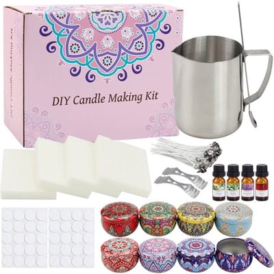 LotaHome - Kaarsen Maken Set - Starterspakket - Zelf Kaarsen Maken - Complete Set - Voor Volwassenen en Kinderen - Candle Making Kit - DIY - Geurkaars - Kaars - Hobby en Creatief - Met Smeltpan, Lonten, Geuroliën, Kleurstoffen, Geurkaars, Roerlepel