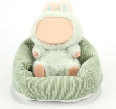 Poppen Zitzak Stoel - Mini Meubelstuk - Poppenhuis Decoratie - Realistische Details - 17 cm - Groen