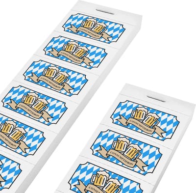 CombiCraft Consumptiebonnen met Oktoberfest thema 10 per strip wit - per 1000 bonnen