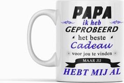 Passie voor stickers Witte koffie mok / beker met tekst: Papa ik heb geprobeerd het beste cadeau
