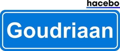 Hacebo - Plaatsnaam Sticker - 29x10 CM - Goudriaan sticker - Verkeersborden sticker - grappige cadeaus - Goudriaan