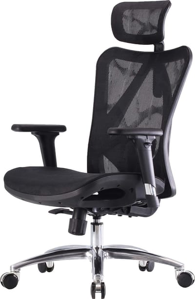 Bureaustoel MCW-J87, bureaustoel, ergonomisch verstelbare armleuning, 150kg belastbaar ~ bekleding zwart, frame zwart
