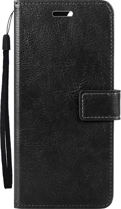 Hoes - Met Pasjeshouder - Geschikt voor Apple iPhone 16 Plus - Luxe Bookcase Portemonee - Flip Case - Kunstleer Book Case - Flipcase - Book Cover - Walletcase - PortemonneeHoes - Zwart