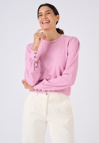 Damart - T-shirt geribd warm tricot - Dames - Violet - L