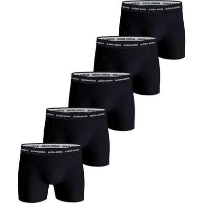 Björn Borg Cotton Stretch Boxershort Heren Zwart Smalle Band - 5 stuks - Heren onderbroeken - Boxer - Maat S