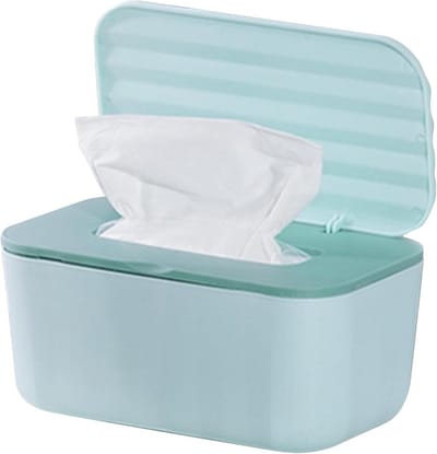 Babydoekjes Doos - Opvulbare Tissue Houder - Multifunctioneel Opbergen - Versterkte Luchtbarrière - 20x12x9.5 cm - Groen