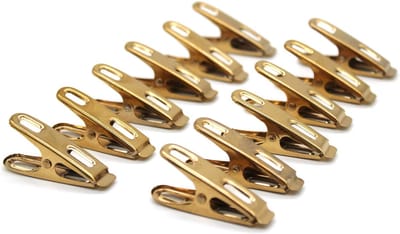 Wasknijpers Roestvrijstaal - Metalen Clips - Kleding Drogen - Roestbestendig Materiaal - 50 Stuks - Goud