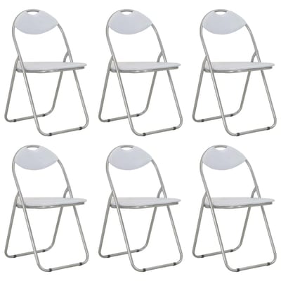 vidaXL Eetkamerstoelen inklapbaar 6 st kunstleer wit