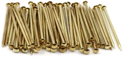 Dailygoody - Stalen pennen - Plintstiften - 50 stuks - messing - Spijkers - Geschikt voor diverse klussen
