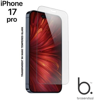 Brosendaal Screenprotector geschikt voor iPhone 17 pro - 9H Nano Coating - Ultradun - Maximaal Kras- en Valbestendig