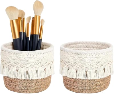 Penseelorganizer voor make-upkwasten en schrijfwaren, ideaal voor het opbergen van cosmetica en accessoires, 2 stuks