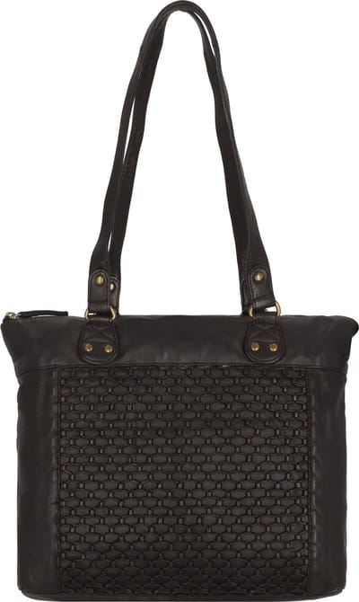 Greenland Nature Femi & Nine Leren Schoudertas 35 cm - Dames - black