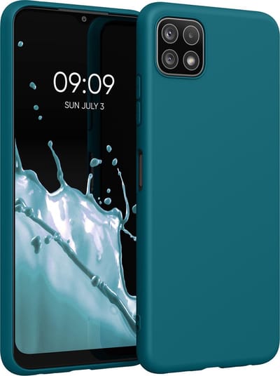 kwmobile telefoonhoesje geschikt voor Samsung Galaxy A22 5G - Hoesje voor smartphone - Back cover in mat petrol