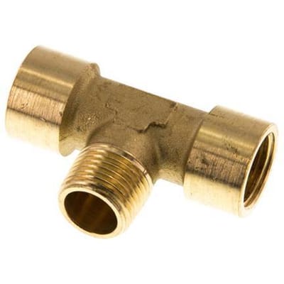 T-koppeling G1/2'' Binnendraad x R1/2'' Buitendraad Messing 16bar (224.8psi)