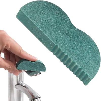 Metaal Krasverwijderaar - Roestvrij Staal Polijster - Keukenonderhoud - Niet-schurend Rubber - 6.5 cm Lengte - Grijs